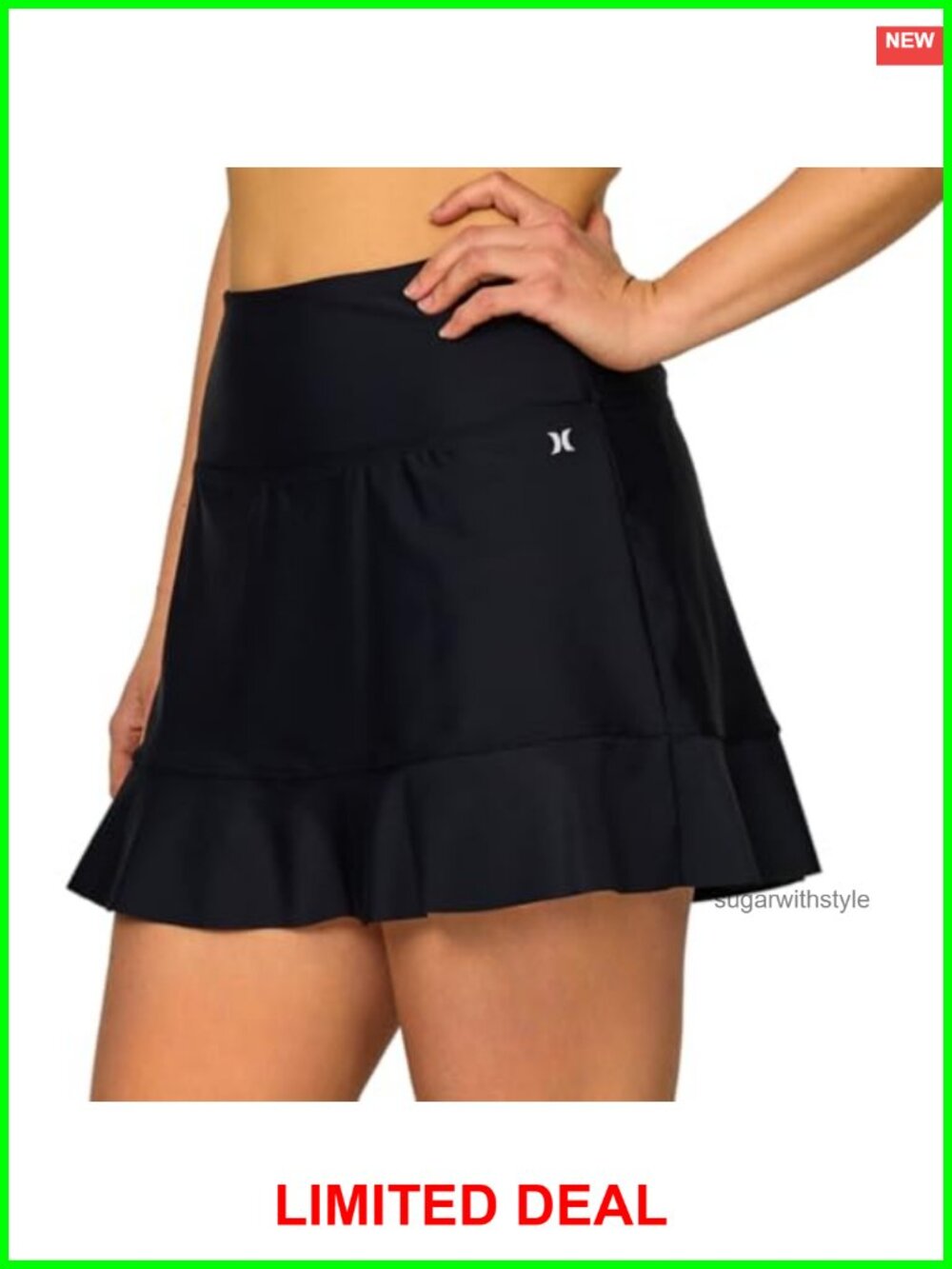 High Waisted Swim Skirt Skort with Tummy Control Built-in Liner